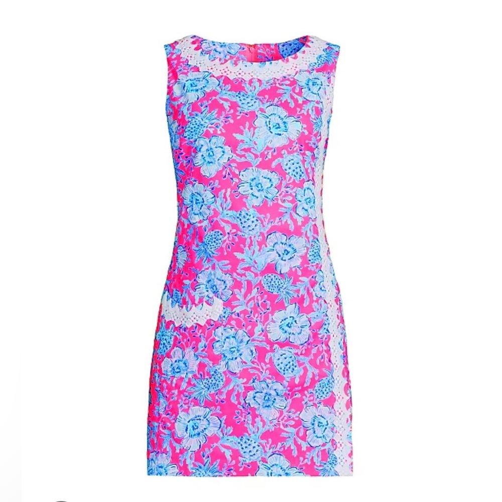 NWT $218 LILLY PULITZER GINGE SHIFT ROMPER 100% COTTON FLORAL ROXIE PINK Sz 2